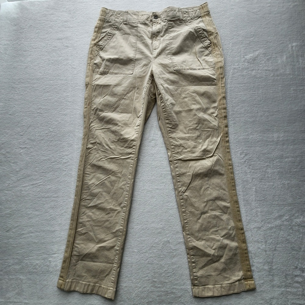 Denver Hayes Chino Pants Womens 14 36W 30L Beige Basic Utility Casual Trousers